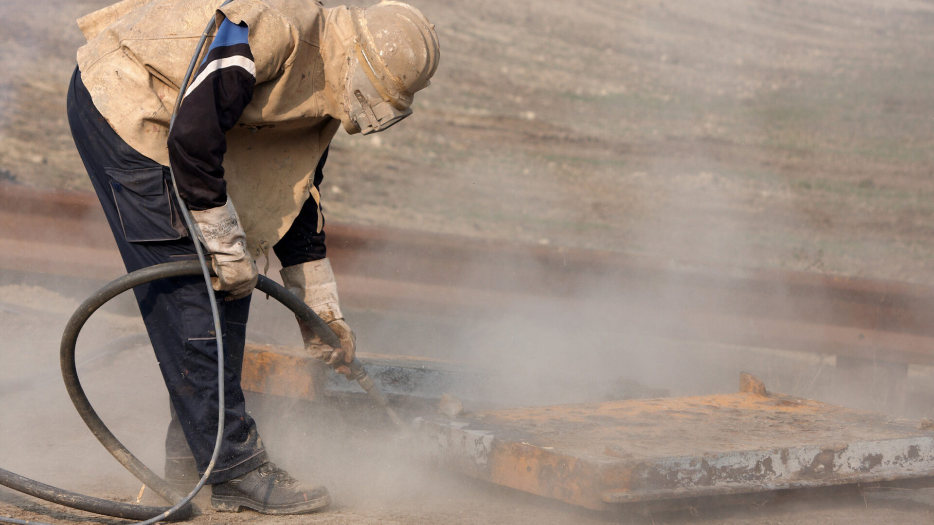 Sandblasting In Industrial Setting