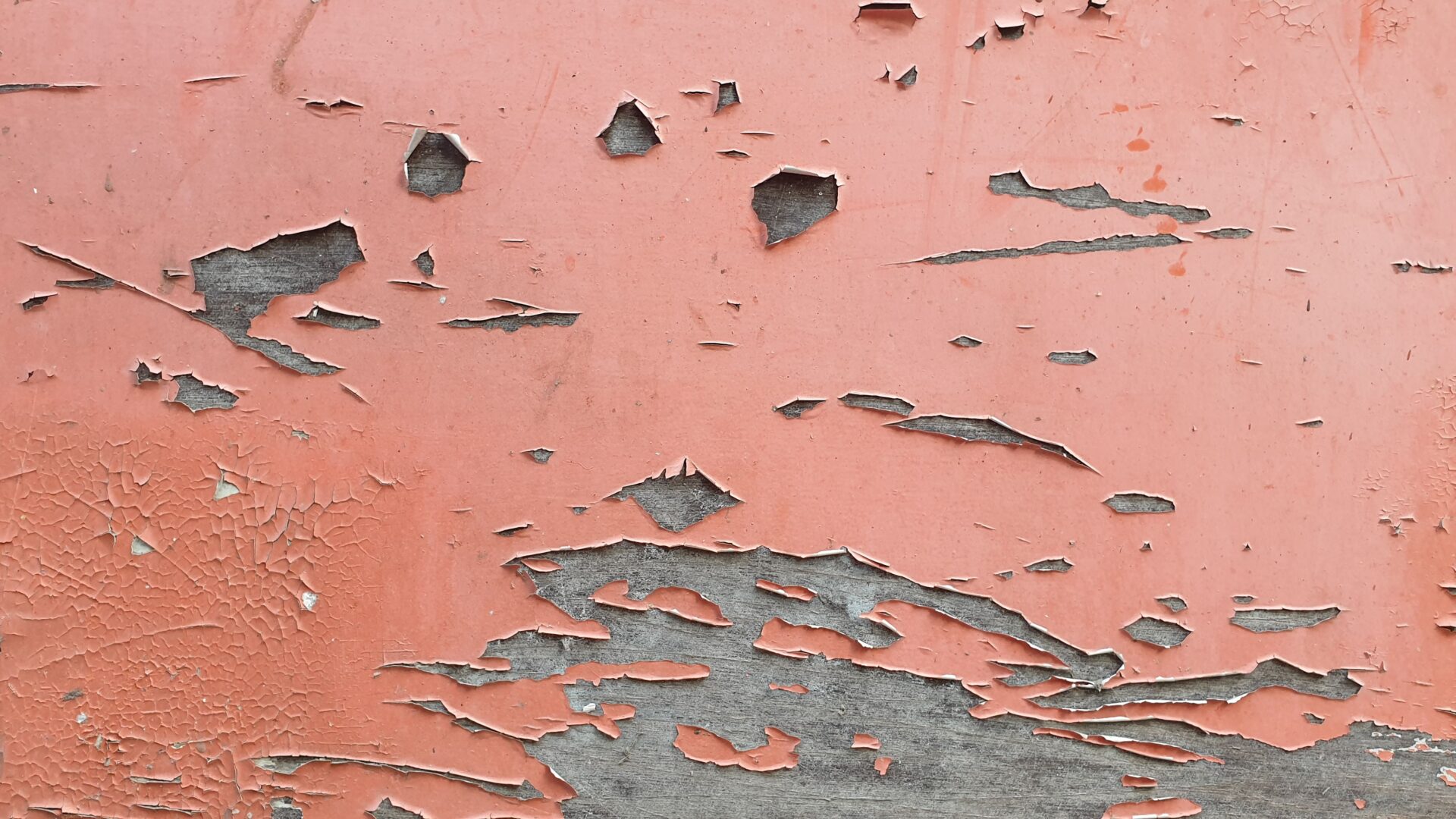 Close-up of cracked and peeling paint on a commercial building surface showing UV and moisture damage to the coating system